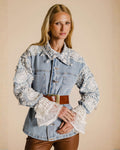 Jaqueta jeans com renda