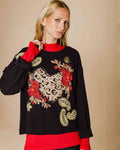 Blusa de moletom coração floral