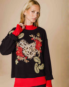 Blusa de moletom coração floral