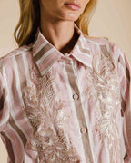 Camisa listras com renda